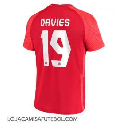 Camisa de Futebol Canadá Alphonso Davies #19 Equipamento Principal Mundo 2022 Manga Curta